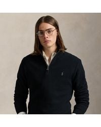 Polo Ralph Lauren - Mesh-Knit Cotton Quarter-Zip Sweater - Lyst