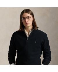 Polo Ralph Lauren - Mesh-Knit Cotton Quarter-Zip Sweater - Lyst