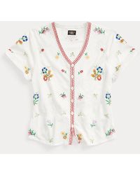 RRL - Floral-embroidered Jersey Top - Lyst