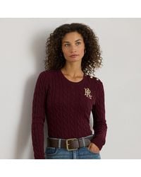 Ralph Lauren - Baumwollpullover Mit Zopfmuster - Lyst
