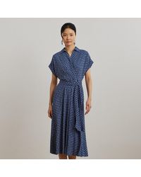 Ralph Lauren - Abito in crêpe con stampa geometrica - Lyst