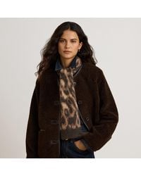 Ralph Lauren - Faux-Leather-Trim Faux-Fur Teddy Coat - Lyst