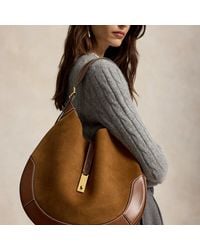 Polo Ralph Lauren - Polo Id Suede-Leather Large Shoulder Bag - Lyst