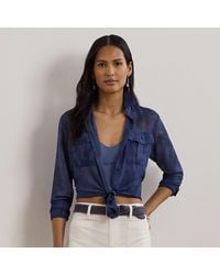 Ralph Lauren - Ralph Lauren Classic Fit Print Chiffon Shirt - Lyst