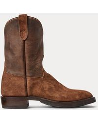 RRL - Roughout Suede & Leather Boot - Lyst