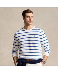 Ralph Lauren - Ralph Lauren Striped Mesh-knit Cotton Sweater - Lyst