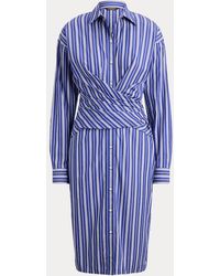 Ralph Lauren - Striped Cotton Broadcloth Shirtdress - Lyst