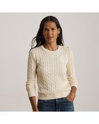 Ralph Lauren - Button-Trim Cable-Knit Jumper - Lyst