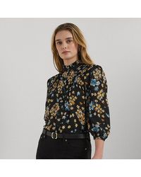 Lauren by Ralph Lauren - Camisa de georgette con flores - Lyst