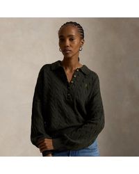 Polo Ralph Lauren - Cable Wool-Cashmere Polo-Collar Jumper - Lyst