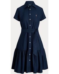 Polo Ralph Lauren - Belted Cotton Oxford Shirtdress - Lyst