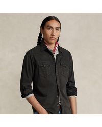 Ralph Lauren - Garment-dyed Denim Western Shirt - Lyst