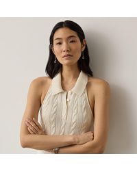 Ralph Lauren - Cable-Knit Halter Polo Jumper - Lyst
