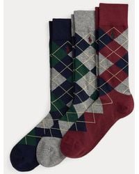 Polo Ralph Lauren - Argyle Cotton-Blend Trouser Sock 3-Pack - Lyst