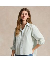 Polo Ralph Lauren - Camicia in chambray taglio ampio corto - Lyst