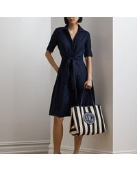 Ralph Lauren - Emerie Grote Gestreepte Tas Met Visgraat - Lyst