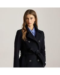 Ralph Lauren - Petite - Cappotto a doppio petto in misto lana con cintura - Lyst