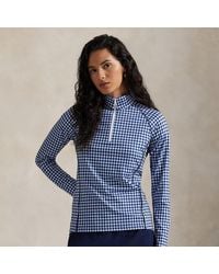 Ralph Lauren - Ralph Lauren Gingham Stretch-Jersey Quarter-Zip - Lyst
