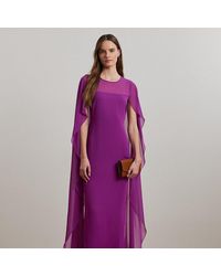 Ralph Lauren - Ralph Lauren Cape Georgette Gown - Lyst