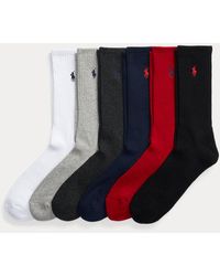 Polo Ralph Lauren - Cotton-blend Crew Sock 6-pack - Lyst