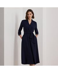 Ralph Lauren - Long-sleeve Georgette Midi Dress - Lyst