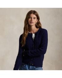 Polo Ralph Lauren - Cable-Knit Cashmere Crewneck Cardigan - Lyst