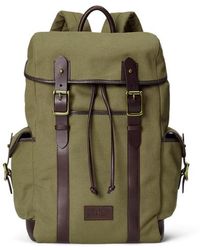 Polo Ralph Lauren - Leather-trim Canvas Backpack - Lyst