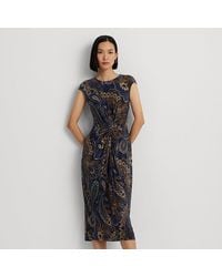 Lauren by Ralph Lauren - Kleid mit Paisley-Motiv und Twist-Detail - Lyst