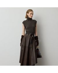 Ralph Lauren - Cecilie Distressed Lambskin Skirt - Lyst