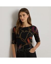 Ralph Lauren - Camiseta Elástica De Algodón Estampada - Lyst