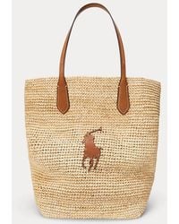 Polo Ralph Lauren - Big Pony Raffia Large Tote - Lyst