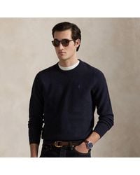 Polo Ralph Lauren - Mesh-Knit Cotton Crewneck Sweater - Lyst