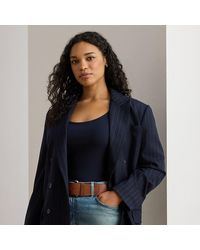 Ralph Lauren - Ralph Lauren Double-Breasted Pinstripe Twill Blazer - Lyst