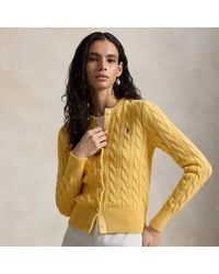 Polo Ralph Lauren - Plaited Cardigan With Long Sleeves - Lyst