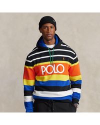 Polo Ralph Lauren - Ralph Lauren Logo Striped Fleece Hoodie - Lyst