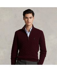 Ralph Lauren - Cable-Knit Quarter-Zip Sweater - Lyst