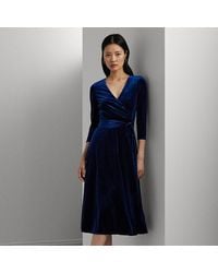 Ralph Lauren - Ralph Lauren Surplice Velvet Dress - Lyst