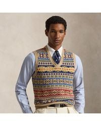 Polo Ralph Lauren - Fair Isle Cotton-Linen Sleeveless Jumper - Lyst
