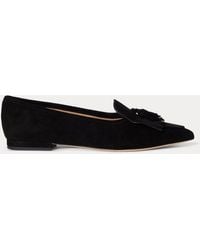 Ralph Lauren - Londyn Sheep-Suede Kiltie Ballet Flat - Lyst