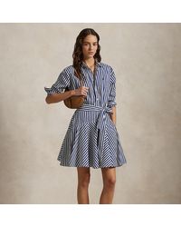 Polo Ralph Lauren - Striped Cotton Panelled Shirtdress - Lyst