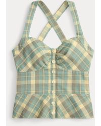 RRL - Plaid Twill Button-Front Top - Lyst
