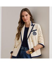 Ralph Lauren - Two-Tone Double-Breasted Piqué Blazer - Lyst