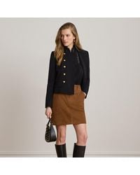 Ralph Lauren - Goat-Suede Pencil Miniskirt - Lyst