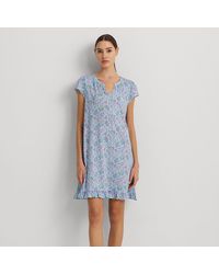 Lauren by Ralph Lauren - Ralph Lauren Floral Jersey Flutter-sleeve Nightgown - Lyst