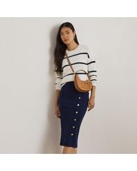 Ralph Lauren - Jupe Crayon Côtelée À Boutons - Lyst