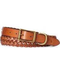 Ralph Lauren Braided Leather Belt in Tan (Brown) for Men - Lyst