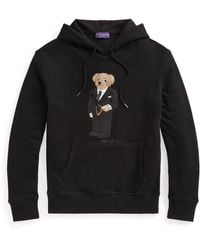 Ralph Lauren Polo Bear Fleece Pullover Hoodie in Gray for Men - Lyst
