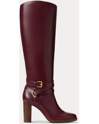 Ralph Lauren - Bottes Hautes À Talon Collins En Vachette - Lyst