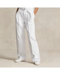 Polo Ralph Lauren - Belted Wide-leg Denim Trouser - Lyst