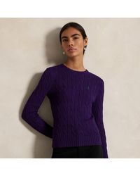 Polo Ralph Lauren - Baumwoll-Rundhalspullover Mit Zopfmuster - Lyst
